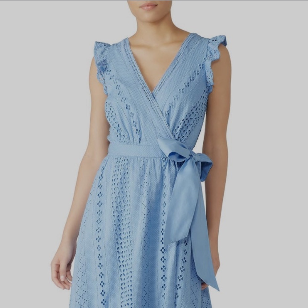 J. Crew all over eyelet wrap dress